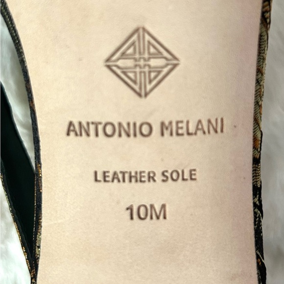 ANTONIO MELANI leather tapestry paisley heels women’s size 10 - Picture 5 of 9